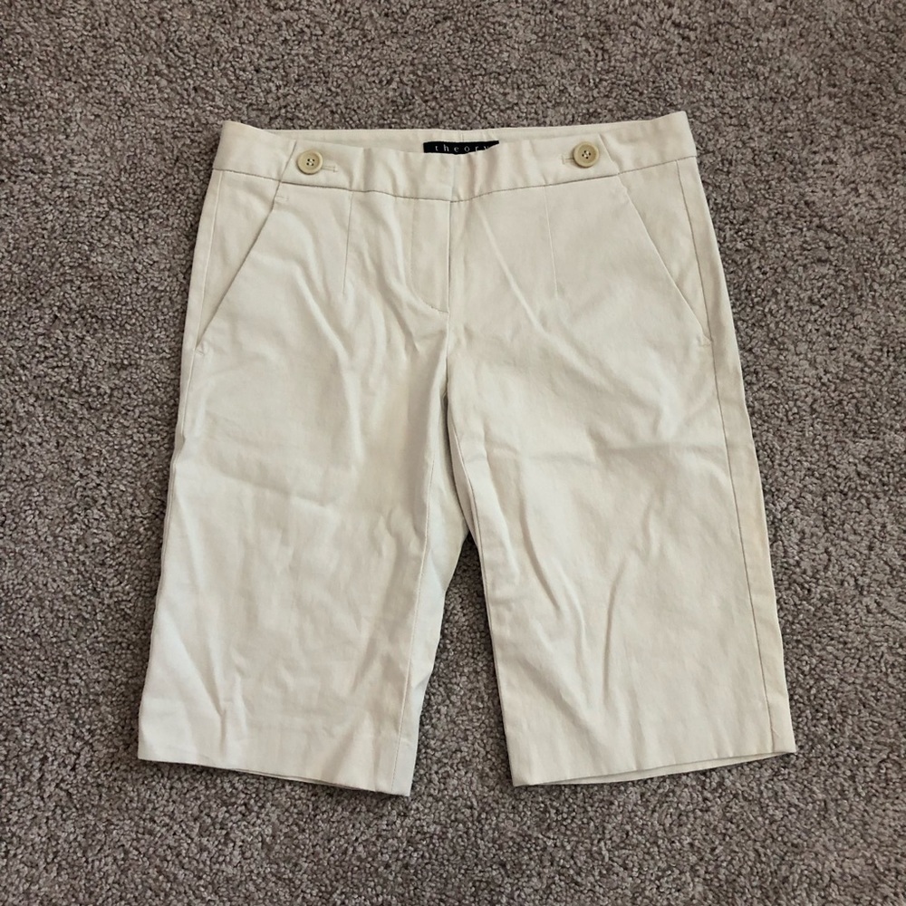 Theory Women Khaki Bermuda Shorts Size 2